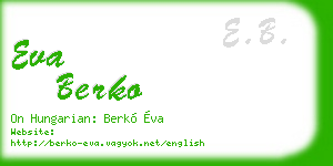 eva berko business card